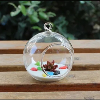 

Free Shipping 30pcs/pack Diameter=6cm Round Bottom Glass Globe One Open Hanging Glass Terrarium Vase Wedding Decorative Props
