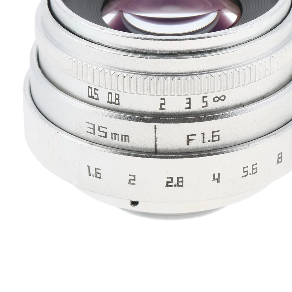 Metal 35mm F1.6 CCTV Lens for APS-C N1 Fuji FX NEX Micro 4/3 C Mount Camera - Silver