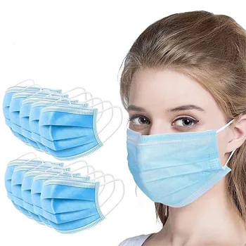 

20PCS Mouth Mask 3-Ply Anti-Dust Nonwoven Elastic Earloop Disposable Mouth Face Masks