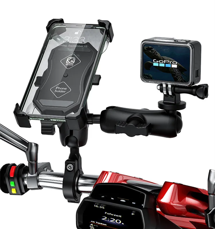 Vendita Calda Accessori Staffa Moto Base Fissa Fotocamera Morsetto Manubrio Testa A Sfera Da 1 Pollice