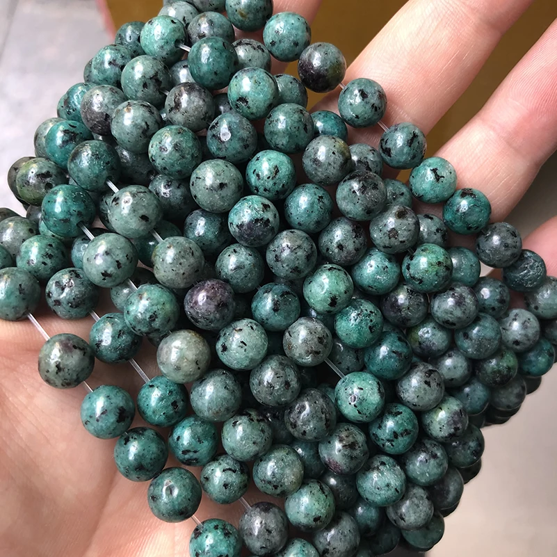 

Natural Stone African Turquoises Stone Round Loose Beads 6 8 10 12mm DIY Charms Bracelet Beads For Jewelry Making Accessories