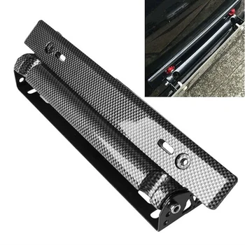 

License Plate Bracket Universal Adjustable Carbon Fiber Number Car Racing License Plate Frame Car Accessories
