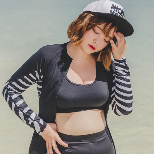 

New Style Fat Mm 200 Plus-sized Loose-Fit Belly Covering Students Conservative Sports Bathing Suit Women's Split Type Boxers
