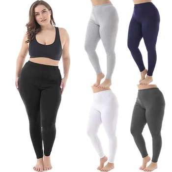 

Aygaiyigu Women Leggings Plus Size Ladies Slim Basic Smiple Leggings Large Big Size High Elastic High Waist Fitting Fashion Pant