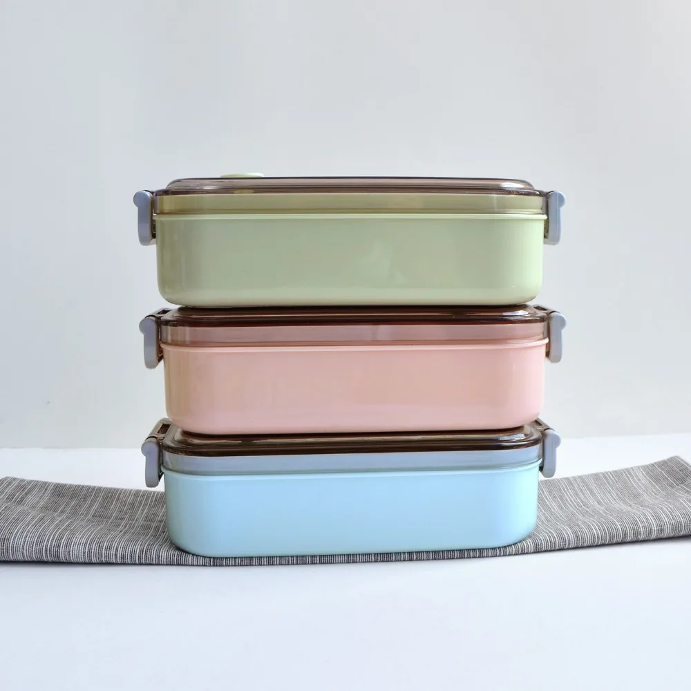 TUUTH Lunch Box Stainless Steel 800ml-capacity Microwave Heating Portable Dinne Food Containers Adults Lady Kids B6