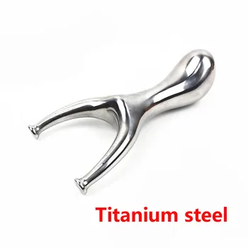 

Precision Solid Titanium Steel Flying Tiger Flat Leather Slingshot Recurve Slingshot Outdoor SportsStainless Steel Flat Rubbert