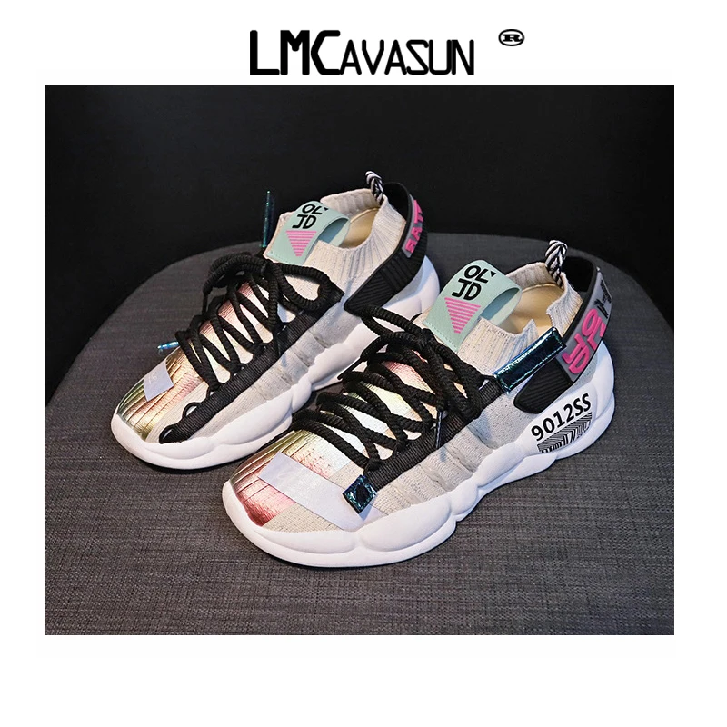 LMCAVASUN/; модные летние женские кроссовки; сезон осень; женские кроссовки на платформе; парусиновая обувь