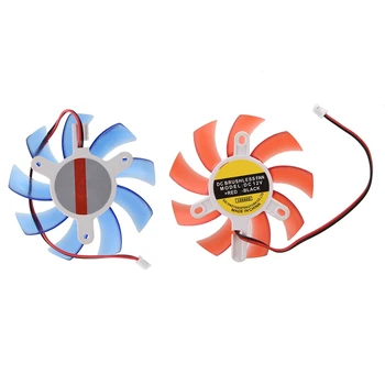 

2Pcs PC VGA Display Video Card Heatsink Cooler Cooling Fan - Blue & Red