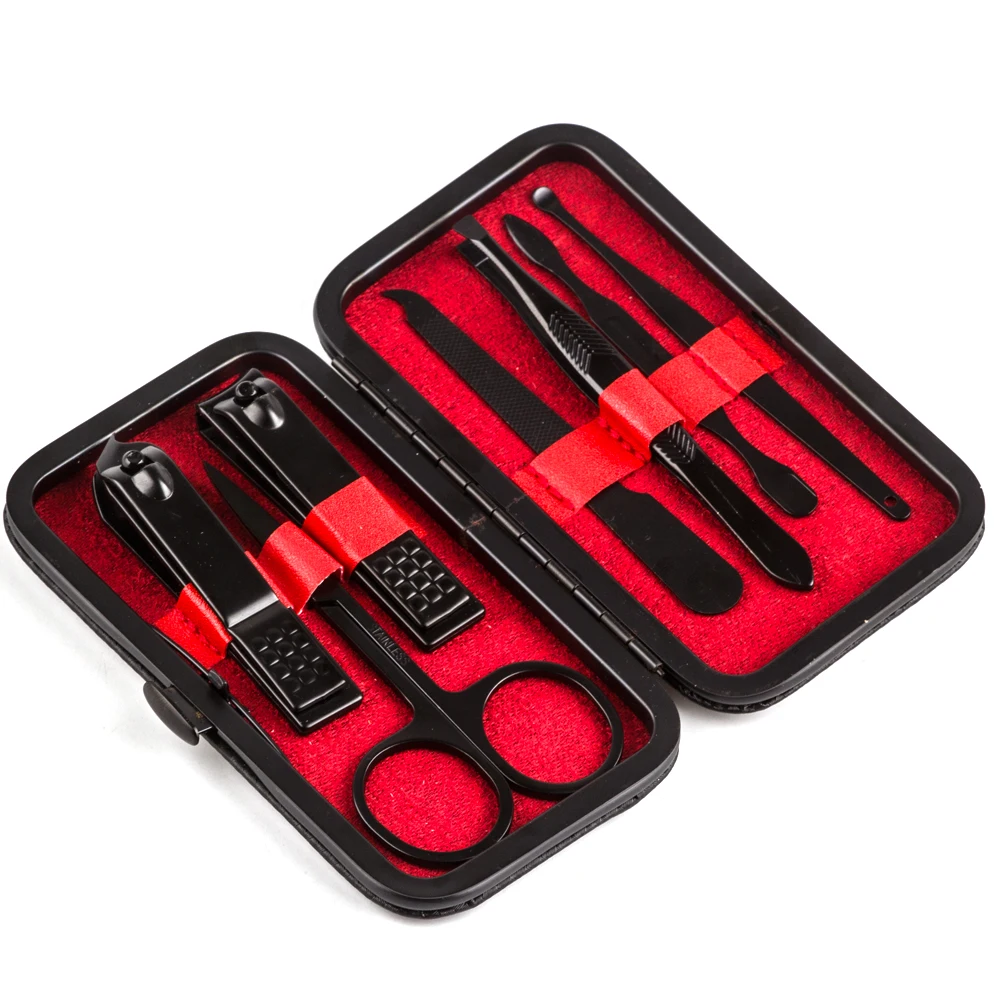 7 шт./компл. Пинцет ногти из нержавеющей стали клипер ножницы толкатель кутикулы