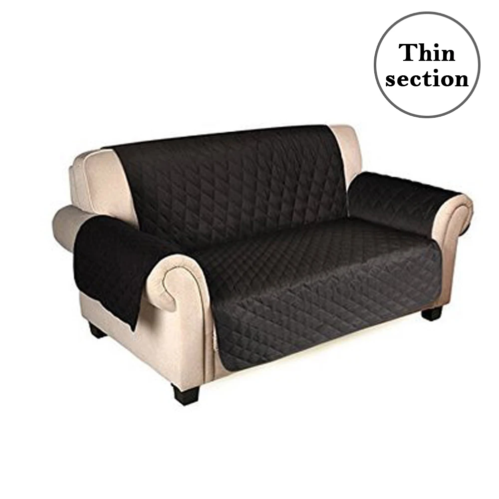 Водонепроницаемый стеганый диванных чехлов для собак домашних животных для малышей противоскользящие диван кресло-кровать чехлов кресло, мебель протектор 1/2/3 местный - Цвет: Black Thin section