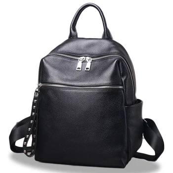 

Fashion Backpack 100% Genuine Leather Ladies Bag Women Backpack New Female Fashion Travel Backpack