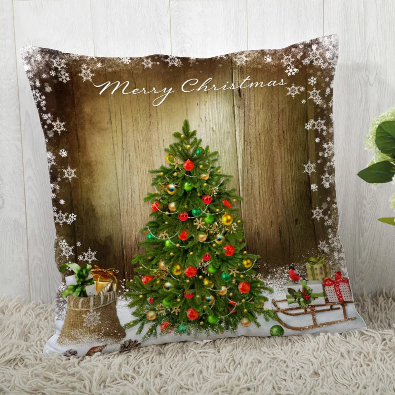 45*45 наволочка с изображением новогодней елки для Свадебная Подушка наволочки с рождественскими узорами - Цвет: Pillowcase 26