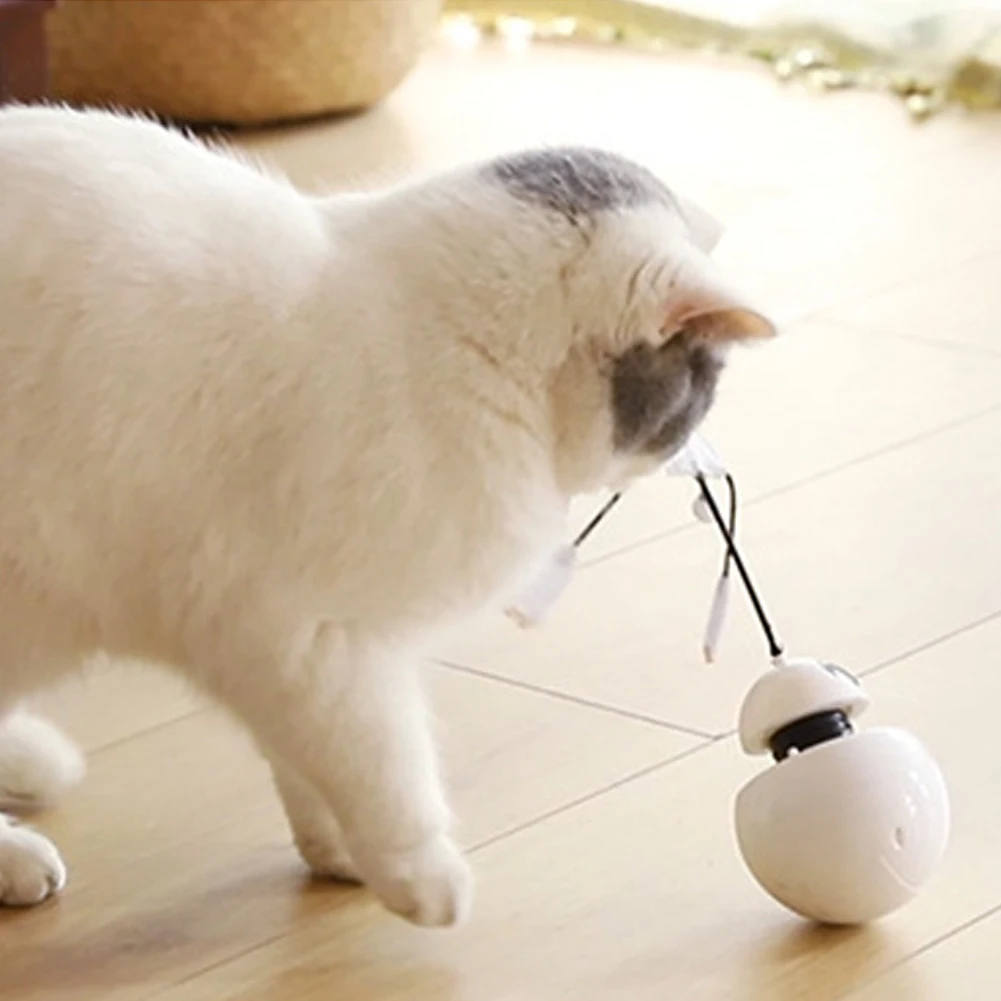 Electric Cat Interactive Rotating Toy 3 In 1 Multi Function Rotating Ball Tumbler Game Play With Chase Light For Cats