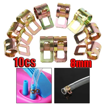 

Parts Tube Clamps 10pcs 8mm Spring Clip Line Hose Pipe 65Mn spring steel