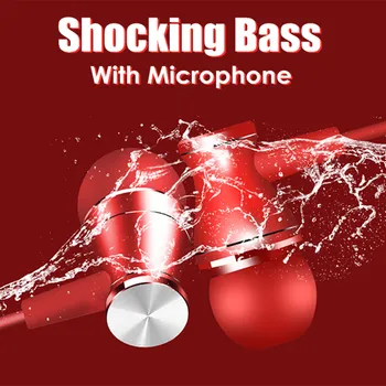 

Metal Magnetic Sport Running Earphone In-Ear Earbuds Clarity Stereo Sound With Mic Headset For Mobile Phone MP3 MP4 PC