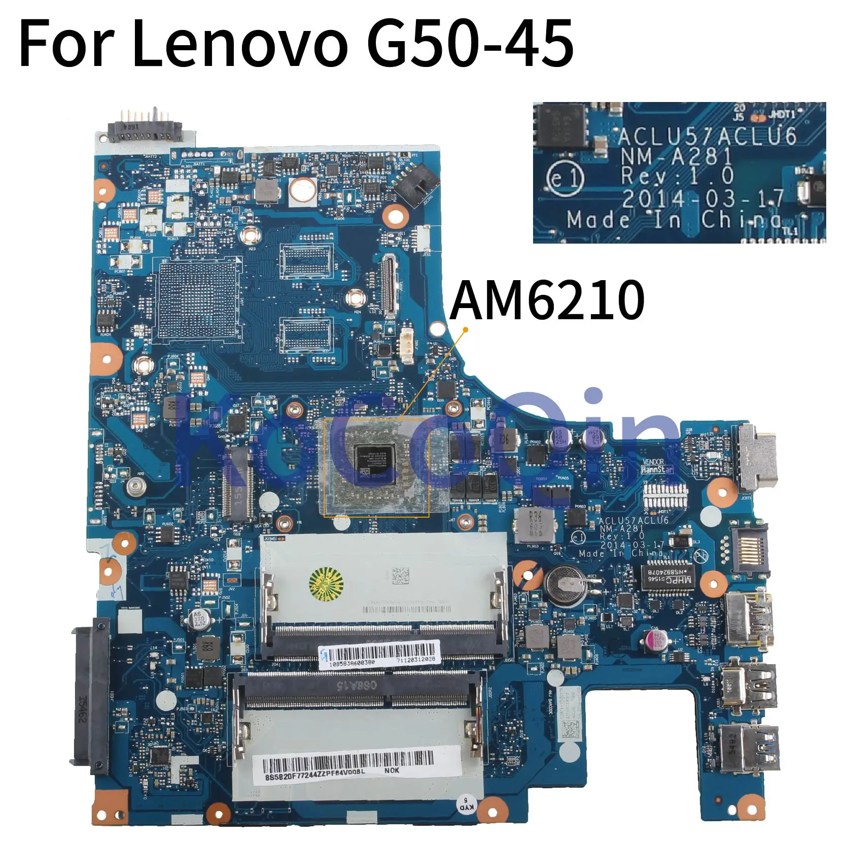 Материнская плата для ноутбука KoCoQin LENOVO G50 45 материнская ACLU5 NM A281 AM6210|Материнские