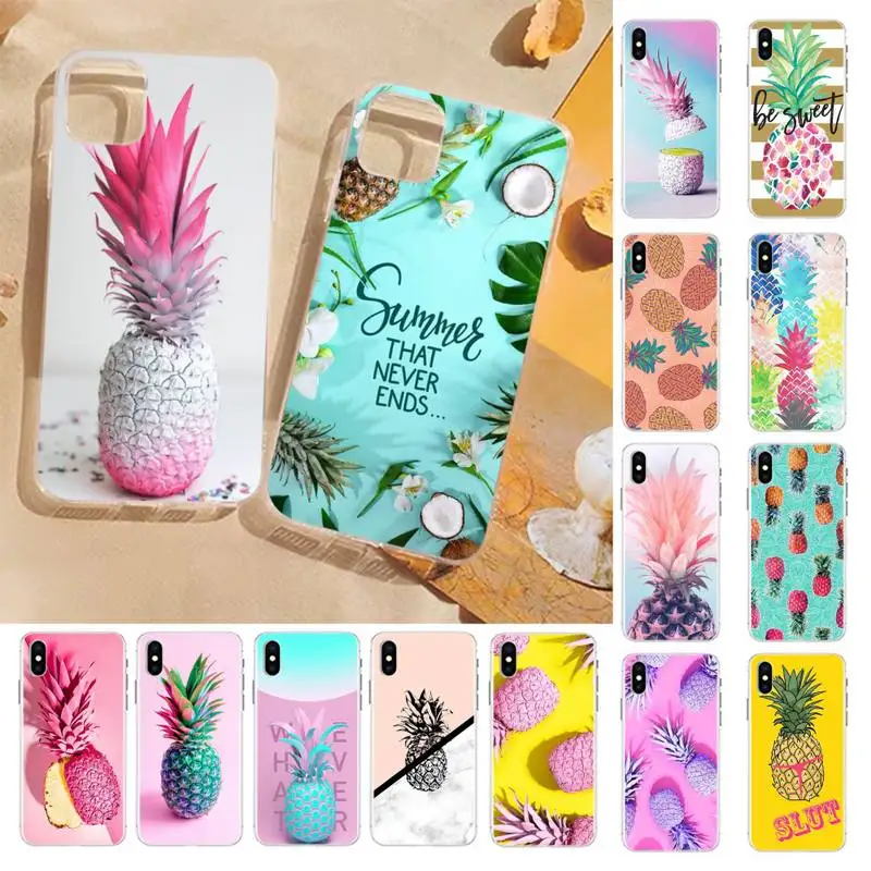 FHNBLJ Pineapple black Phone Case Hull for iPhone 8 7 6 6S Plus X 5S SE 2020 XR 11 12 pro XS MAX FHNBLJ Pineapple black Phone Case Hull for iPhone 8 7 6 6S Plus X 5S SE 2020 XR 11 12 pro XS MAX