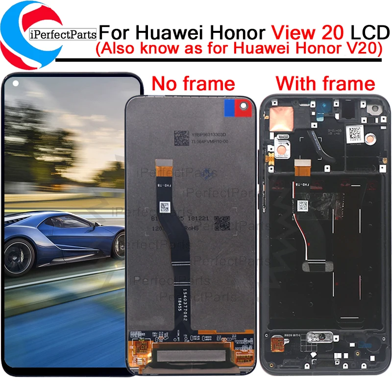 ЖК дисплей для Huawei Honor View 20 с сенсорным экраном и дигитайзером в сборе рамкой