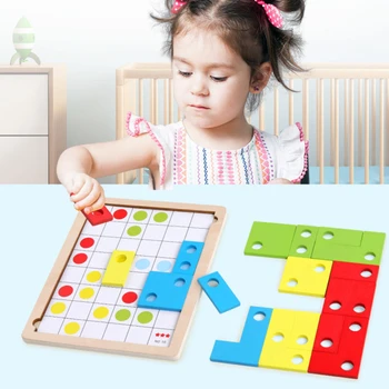 

New Hot Sale Wooden Tetris Puzzle Toys Kids Mental Development Educational Toys Children Best Christmas Gifts