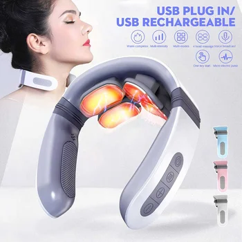 

Electric Neck Massager USB Magnetic-Pulse Wireless Neck Cervical Massager Rechargeable 3D 4 Heads 5 Massage Modes 12 Gears