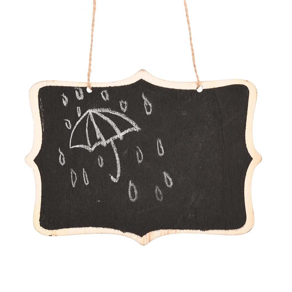 Wooden Wall-mount Black Board With Rope/Wood Blackboard Memo/Message Board Decoration For Home/Office 12*16cm