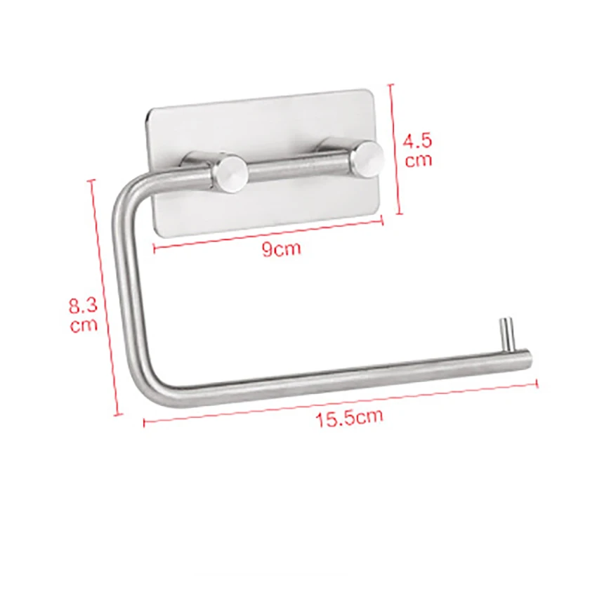 

Stainless Steel Tissue Rack Toilet Roll Paper Self-Adhesive Holder Home Hotel Restaurant Punch-free Paper Hanger