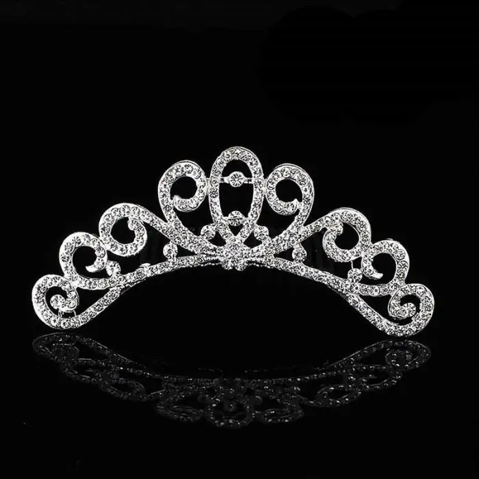 Высокая мода маленькая принцесса Кристалл Мини диадемы и повязка в виде короны для детей девочек свадебная фата невесты декоративные украшения