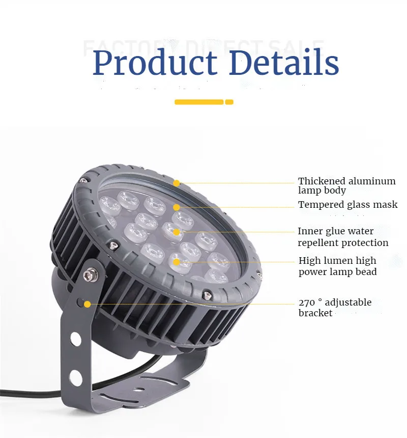 Led Shoot Tree Light Flood Light Garden Night Scene Lighting Round Landscape Tree Projection Lights 3w 5w 7w 9w 12w