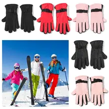 1 par de inverno à prova dwaterproof água quente luvas de esqui adulto crianças meninos meninas luvas de esqui crianças luvas de neve ao ar livre engrossar quente