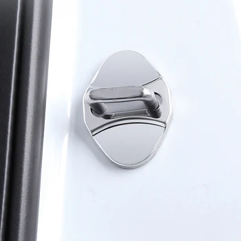 

4PCS Stainless Car Door Lock Buckle Protector Cover Trim Sticker for Land Rover Range Rover Velar / Discovery Sport 2017-2020