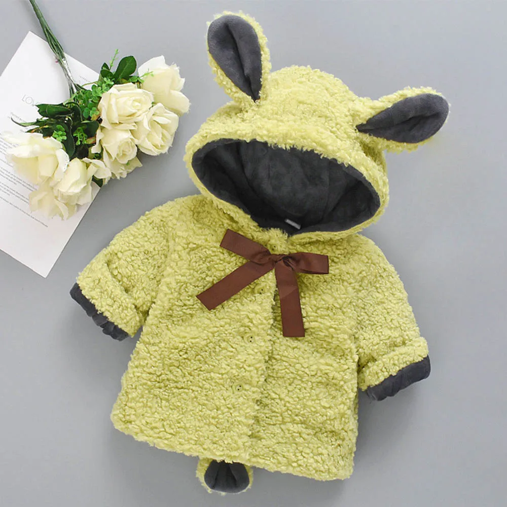 Amya Baby Girls Winter Coats Thicken Warm Bow Hooded Baby Girl Jackets Infant Clothing Christmas Kids Outwear Jackets