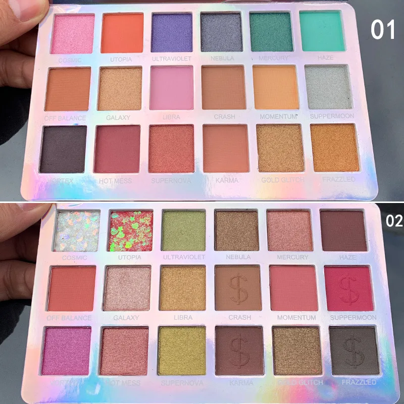 18 Color Professional Soft Glam Matte Nude Shining Eyeshadow Palette Lasting Waterproof Smokey Glitter Eye Shadow Palette Powder