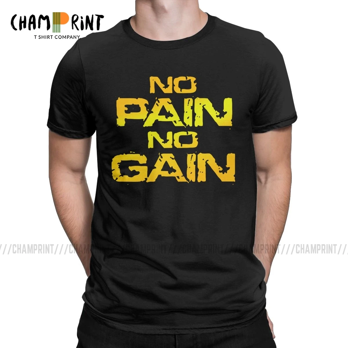 Футболки для мужчин с надписью No Pain Gain fitness Quote футболки круглым вырезом