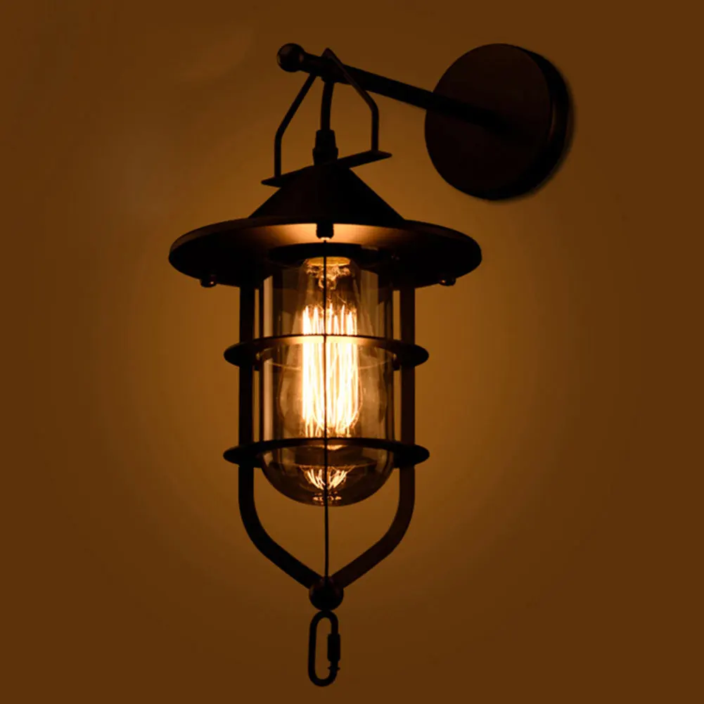 

E27 Coffee Bar Bedside Vintage Industrial Wall Lamp Sconce Light Indoor Loft Iron Hotel Corridor Restaurant Home Decor Bedroom
