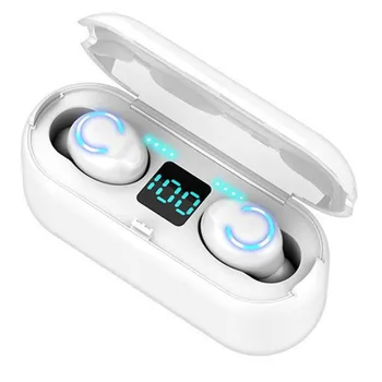 

Wireless Earphone Bluetooth5.0 Binaural Digital Display Earbuds +Ear Cap