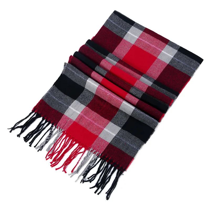 Британский клетчатый зимний кашемировый шарф, мужской шарф в английском стиле