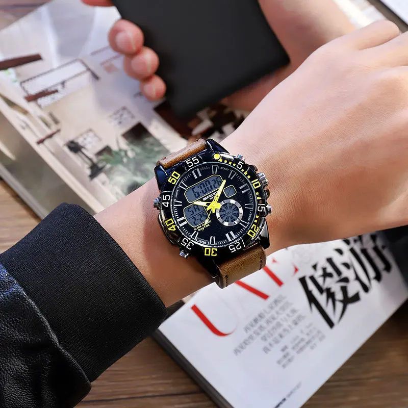 

SANDA New Products Military-Style Large Dial Fashion Man Belt Watch Male STUDENT'S Fashion Casual Waterproof Fashion Watch