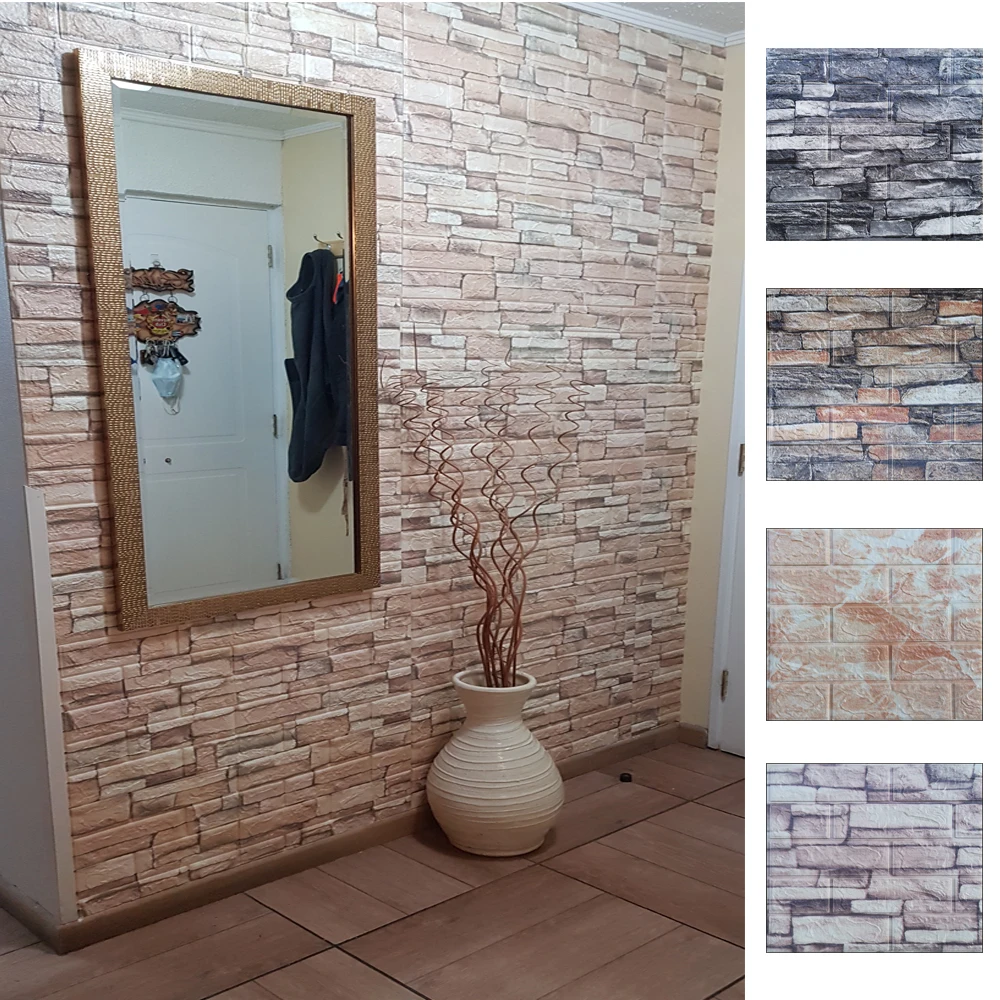 Wall-Stickers Panels House-Decoration Brick Bedroom Foam 3d Living-Room