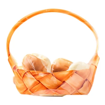 

50Pcs Plastic Fruit Toast Bread Food Bags with Window Handle Party Wedding Supplies Take Out Bags light brown S