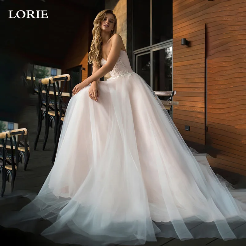 

LORIE Boho Lace Wedding Dress Sweetheart Neck Beach Wedding Gowns Vestido De Novia Train Bride Dresses Custom Made