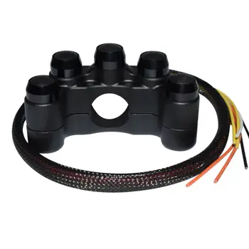 

1pc Handlebar Switch CNC Motorcycle Mount Reset Button With Wire Harness