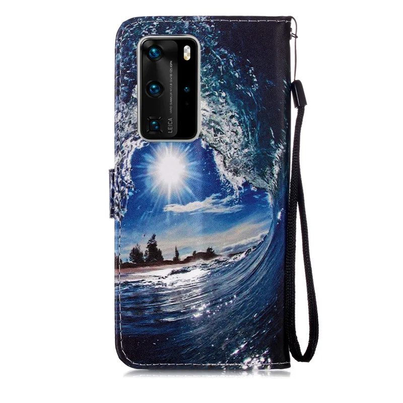 For on Etui Huawei P40 Lite Case Cover sFor Huawei P40 Pro P 40 P40lite Phone Case Coque Luxury Animal Wallet Leather Flip Cases huawei silicone case