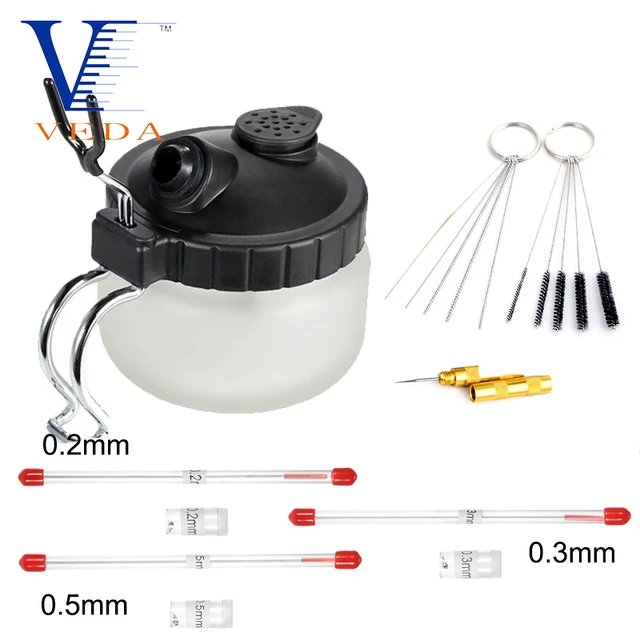 6 Sets Airbrush Cleaning Tools Spray Gun Cleaning Needle Nozzle Brush Glass  Pot Holder with Replaceable 3 Sizes Needle Nozzle - AliExpress