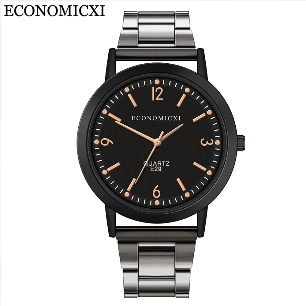 

ECONOMICXI Fashion Fresh Business Trend Simple Mesh Belt Watch Men's Watch Sizzling Explosion Model Quartz Watches Zegarek Meski