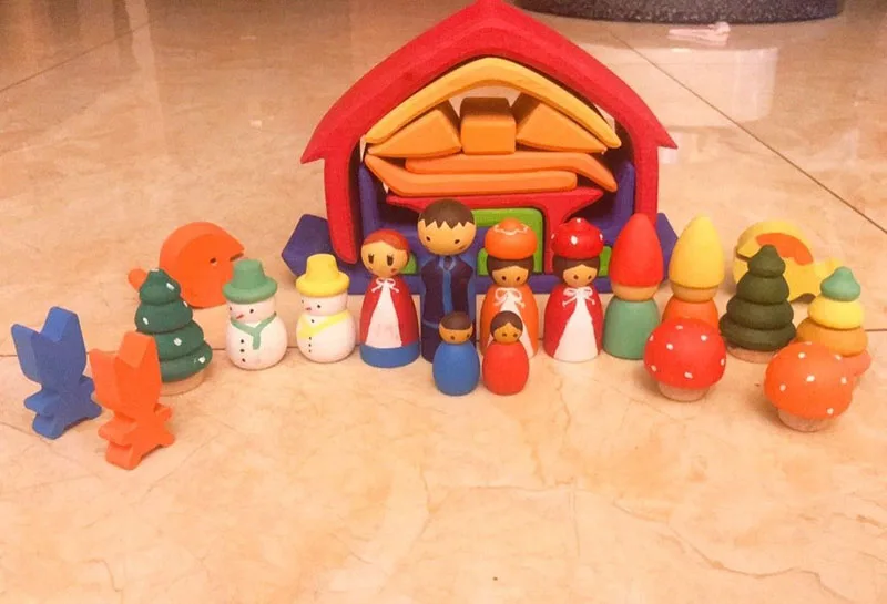 2 шт. детские деревянные Семейные куклы ручной работы, DIY игрушки, рождественские подарки, деревянные Пустые игрушки ручной работы, подарки для рисования