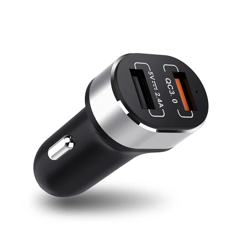 

Universal QC3.0 Car Charger Dual-port USB Car Charger For Moible Phone iPhone Charging In Car Motorcycle Auto USB Charger