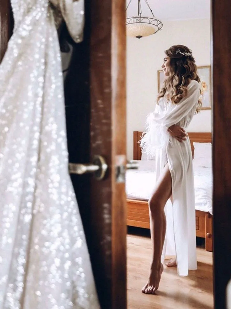 Luxury Bridal Long Dressing Gown ...