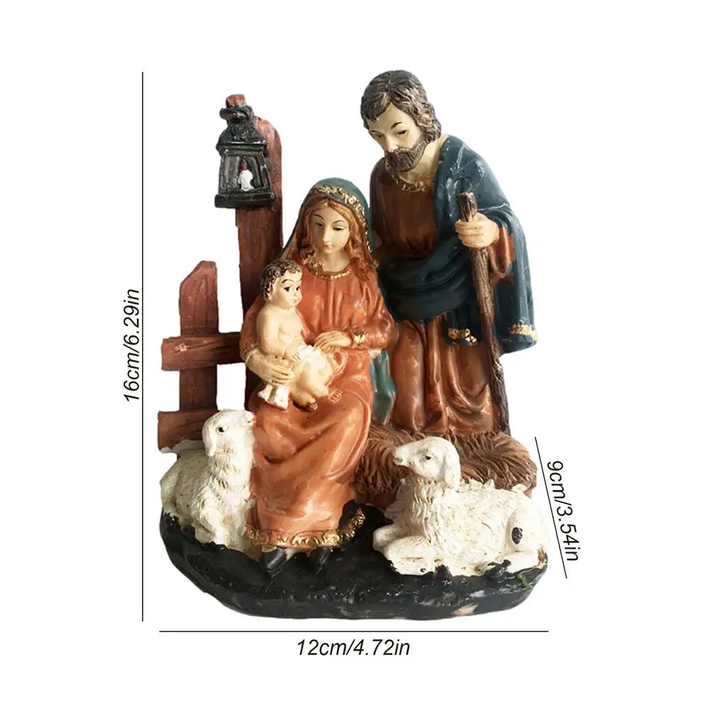 Zayton Statue Nativity Scene Set Baby Jesus Manger Christmas Crib