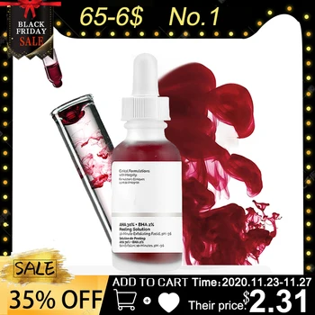

Ordinary Face Serum 10-Minute Exfoliating Face AHA 30%+ BHA 2% Peeling Solution 30ml Blemishes Remove Acne Scars Whitening
