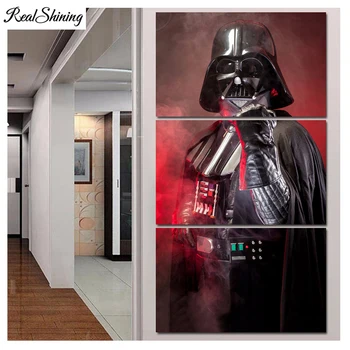 

5pcs full round square diamond mosaic decoration "Star Wars Black Knight"diy 5d diamond Painting embroidery Picture For Home F75